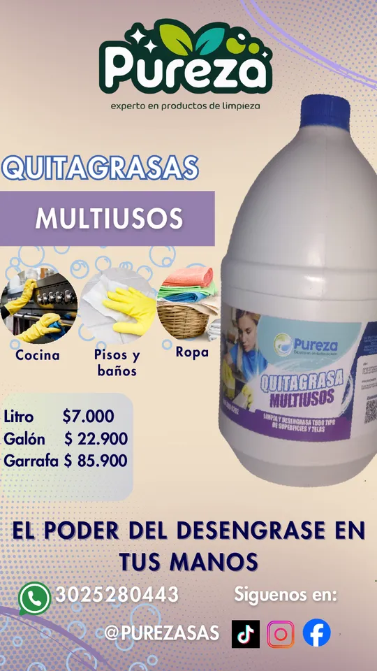 Quitagrasas multiusos Pureza