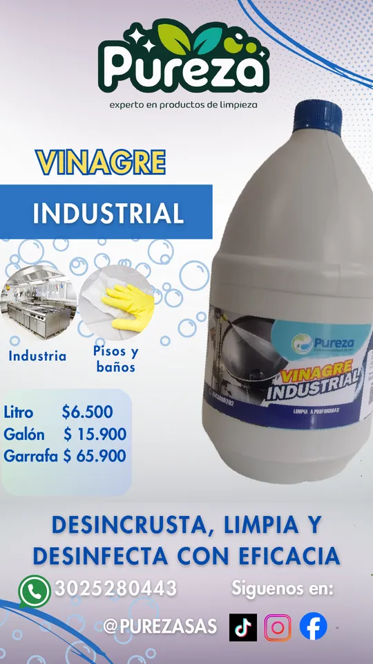 Vinagre industrial Pureza